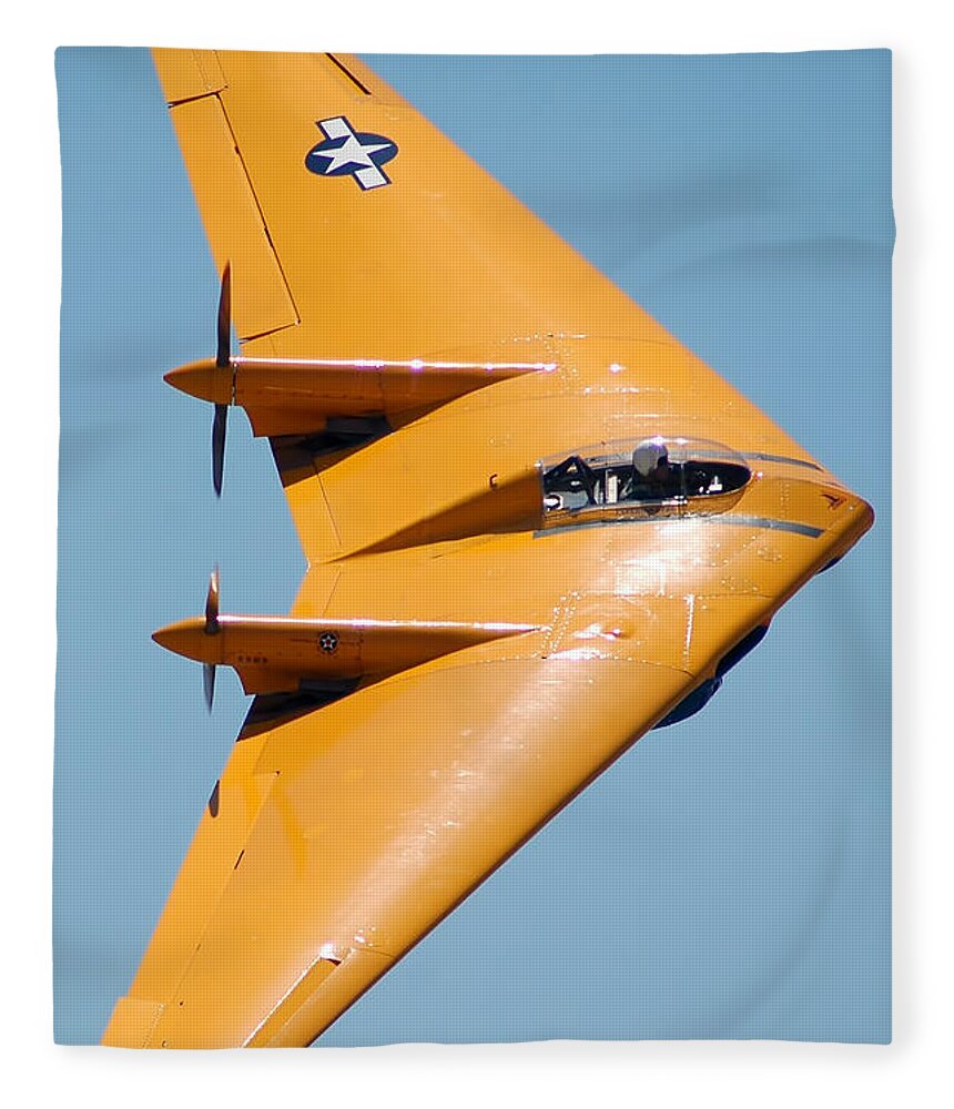 Airplane Fleece Blanket featuring the photograph Northrop N9MB Flying Wing by Brian Lockett