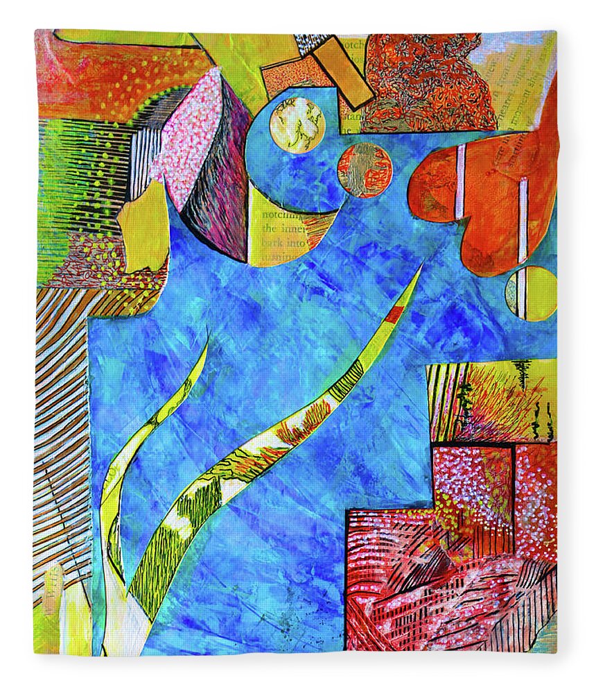  Fleece Blanket featuring the mixed media November State of Mind by Polly Castor