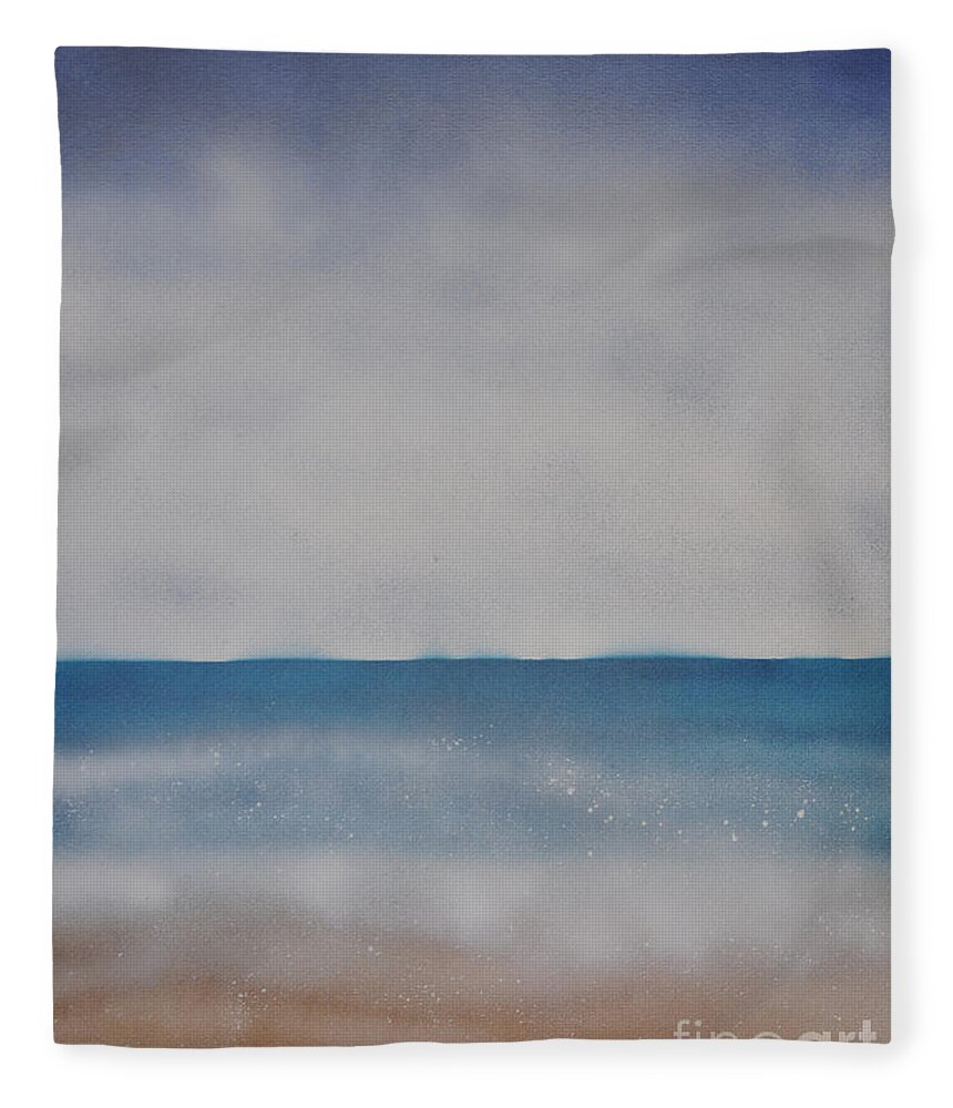 Ocean Fleece Blanket featuring the painting Ocean Breathe by Shelley Myers