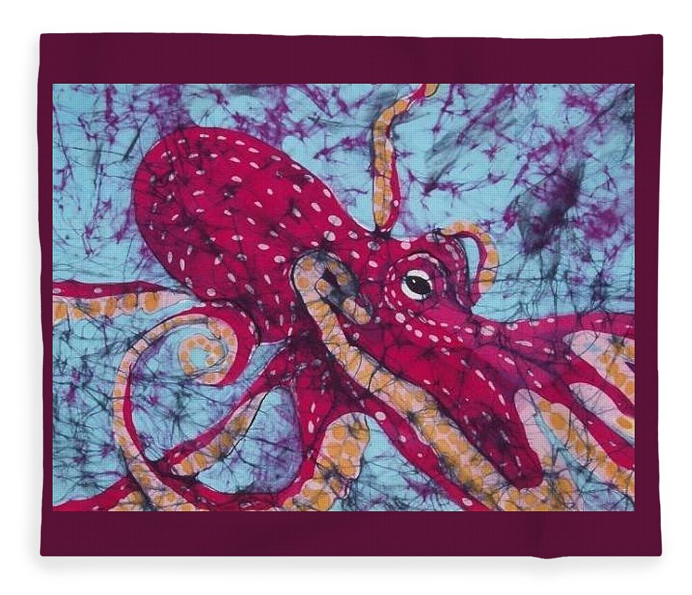 Octopus Fleece Blanket featuring the tapestry - textile Octopus by Kay Shaffer