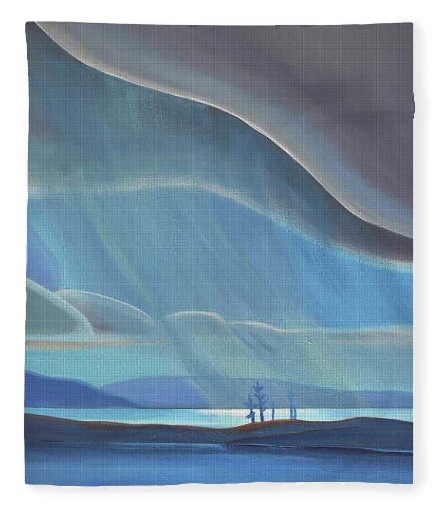 Group Of Seven Fleece Blanket featuring the painting Ode to the North II - RH Panel by Barbel Smith