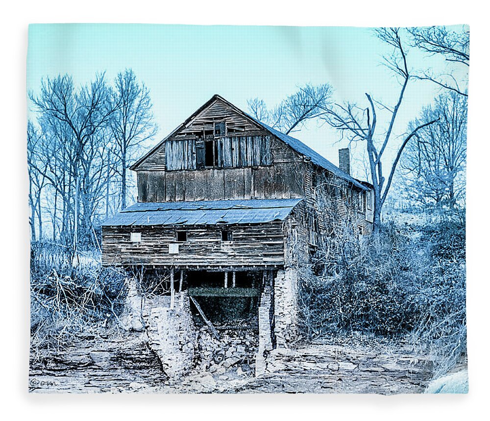Indiana Fleece Blanket featuring the photograph Old Blackiston Mill by Erich Grant