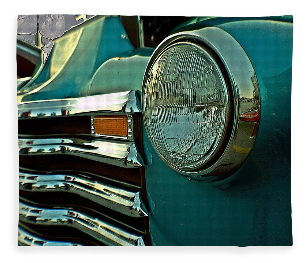 Cars Fleece Blanket featuring the photograph Old car grille bump map by Karl Rose