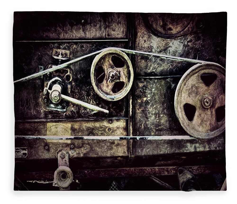 Pat Cook Fleece Blanket featuring the photograph Old Machine by Pat Cook