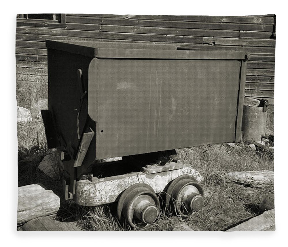 Ore Cart Fleece Blanket featuring the photograph Old Mining Cart by Richard Rizzo