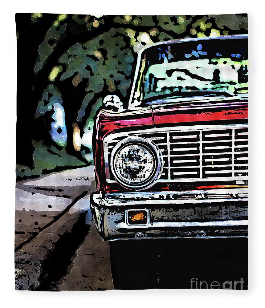 Old School Fleece Blanket featuring the digital art Old School Automobile Chrome by Phil Perkins