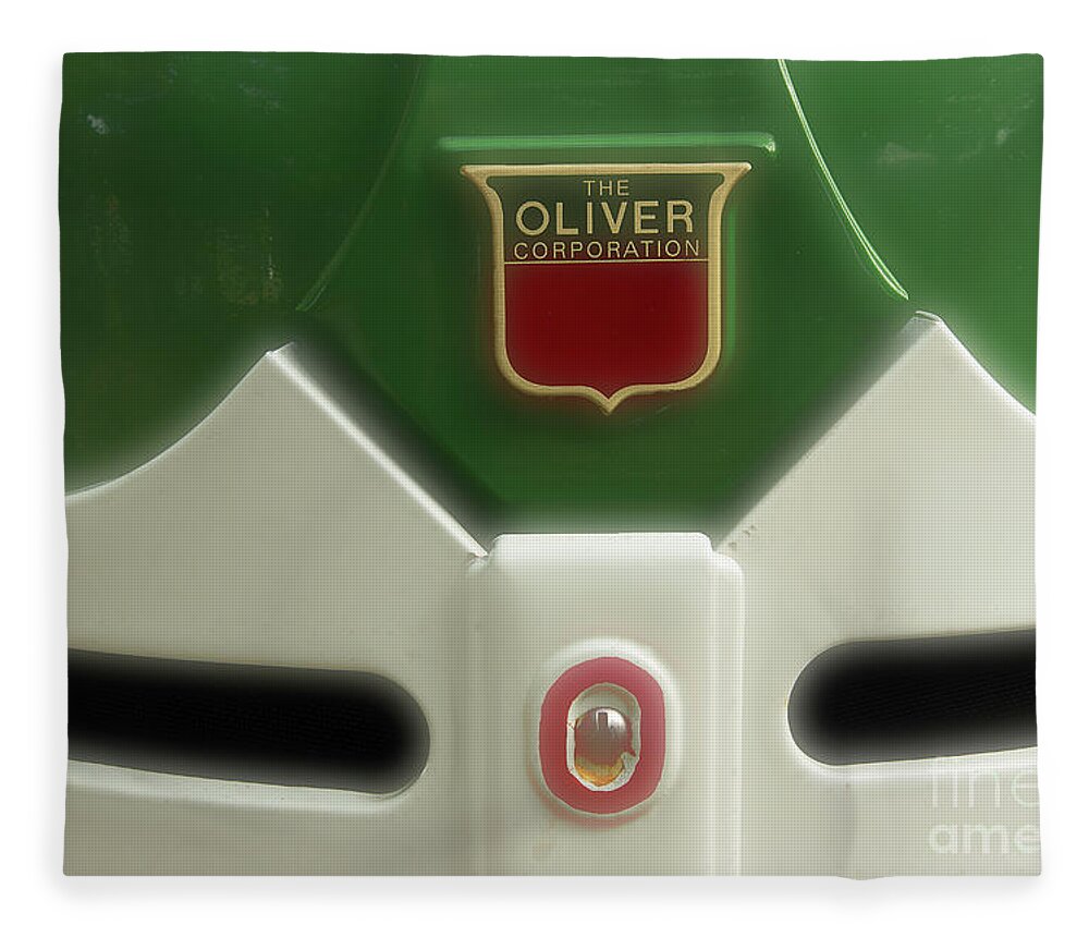 Tractor Fleece Blanket featuring the photograph Oliver Tractor Emblem by Mike Eingle