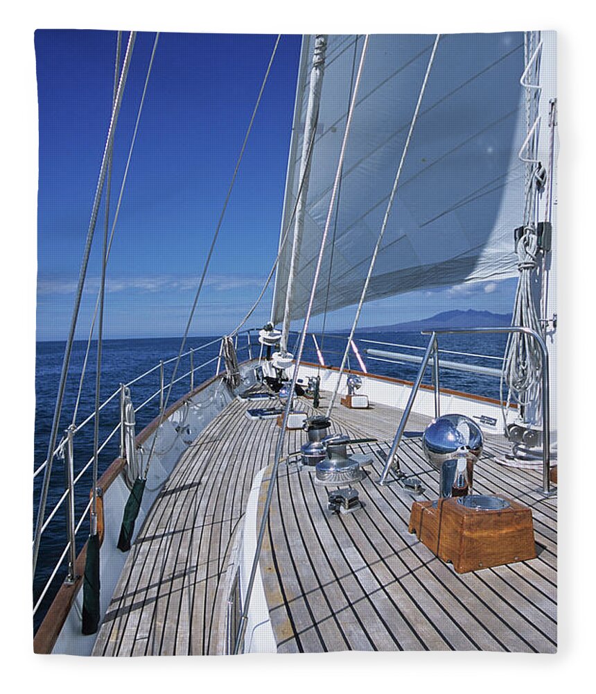 On Board Fleece Blanket featuring the photograph On Deck off Mexico by David J Shuler