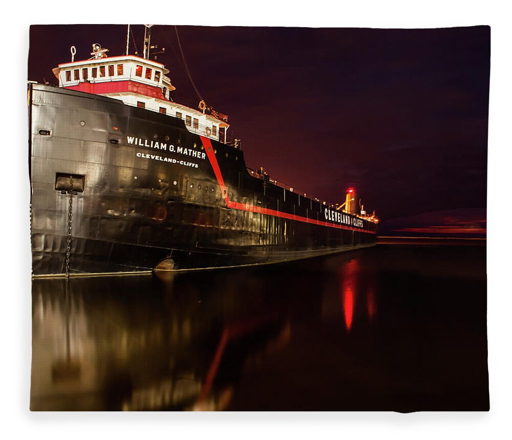 Cleveland Fleece Blanket featuring the photograph On the Good Ship by Stewart Helberg