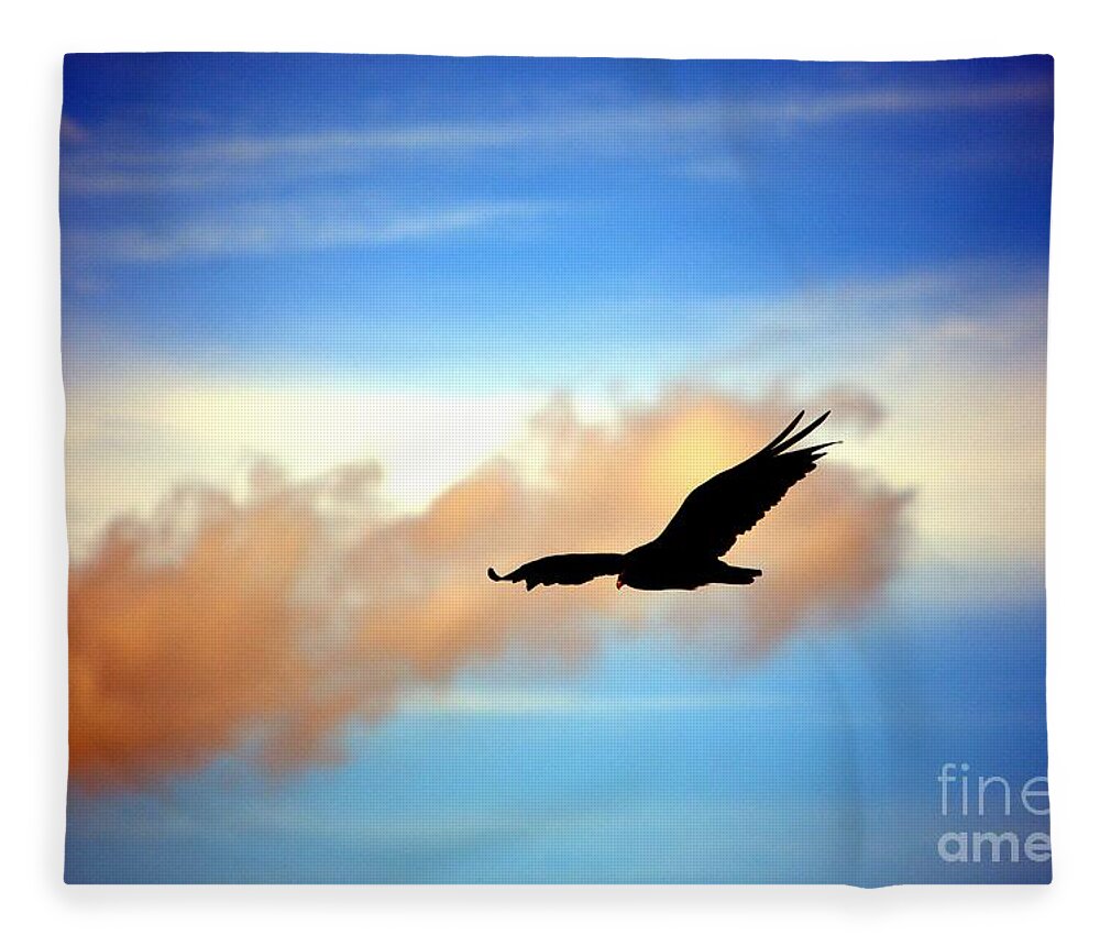 Vulture Fleece Blanket featuring the photograph On the Prowl by Dani McEvoy