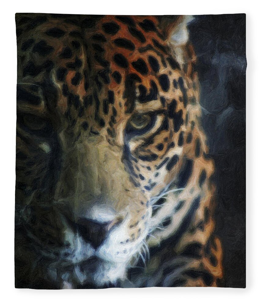Tiger Fleece Blanket featuring the photograph On The Prowl by Trish Tritz