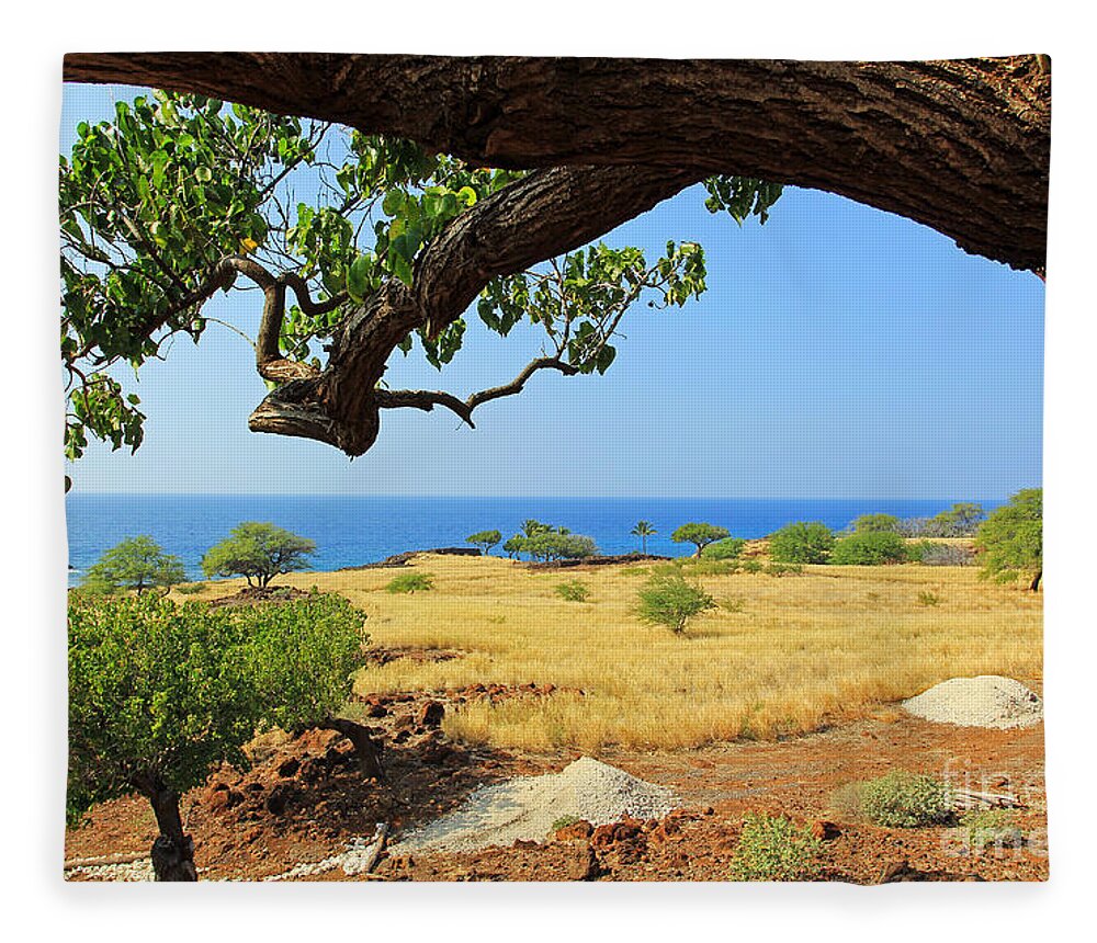 Lapakahi State Historical Park Fleece Blanket featuring the photograph On the Way to Lapakahi by Jennifer Robin