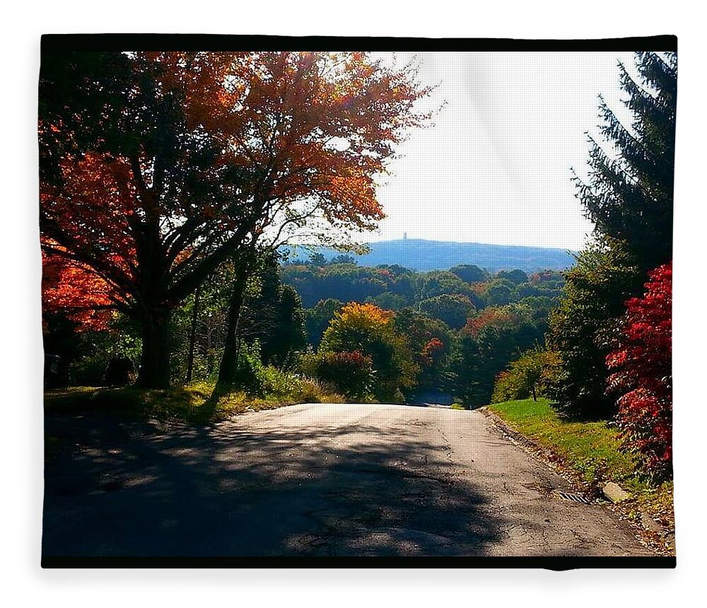 Autumn Fleece Blanket featuring the photograph One Mountaintop to Another by Dani McEvoy