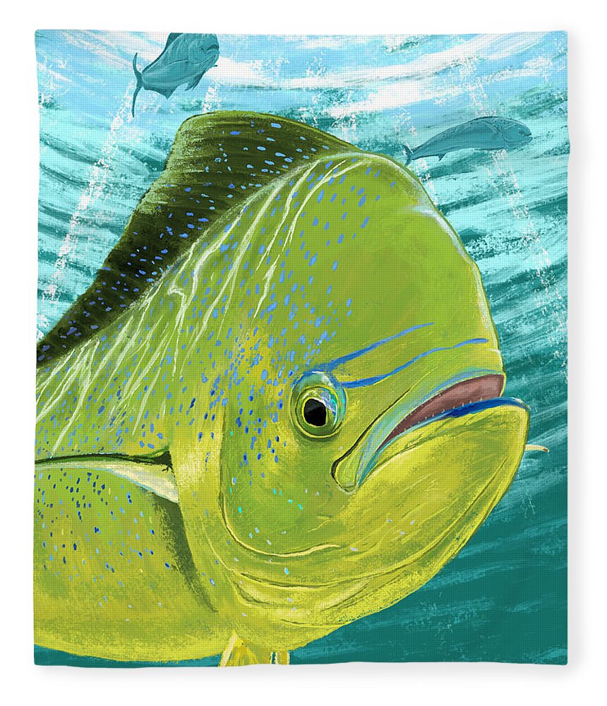 Mahi Fleece Blanket featuring the digital art Open Water by Kevin Putman