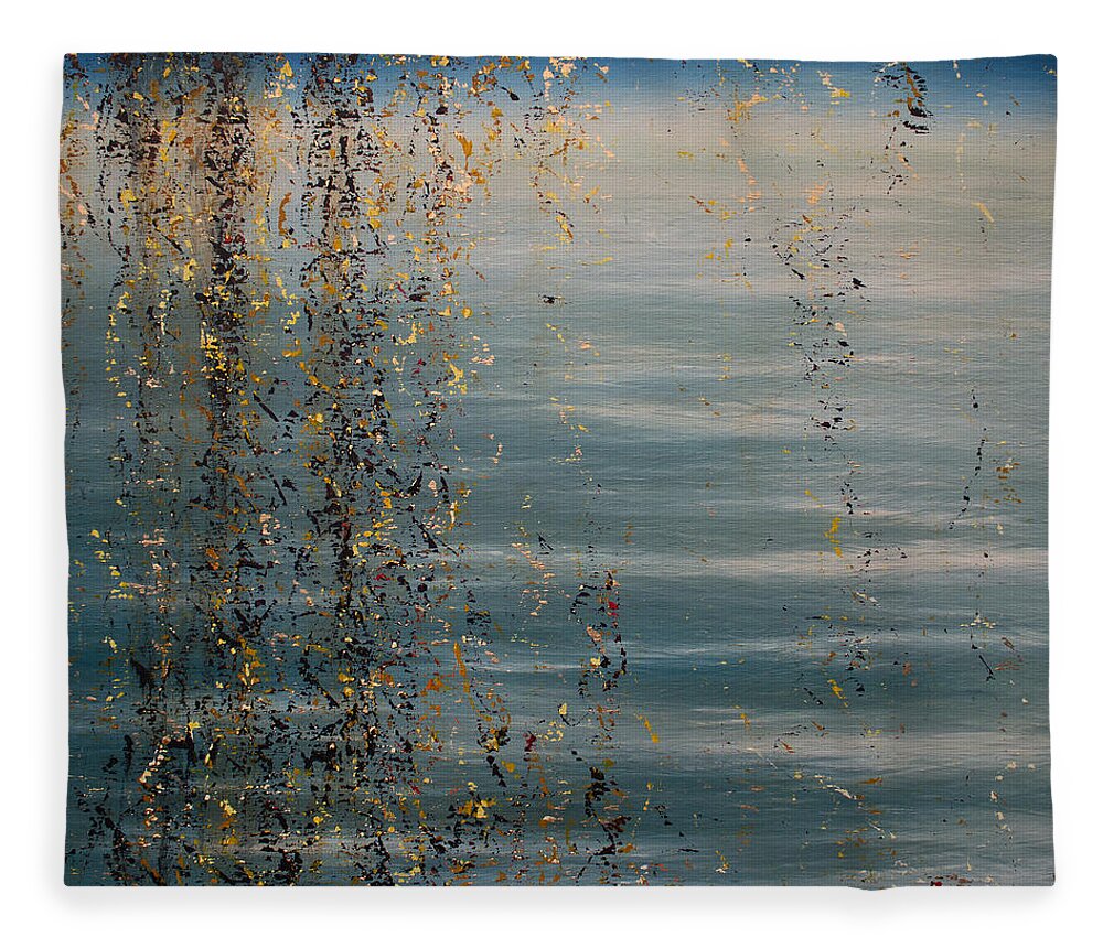 Derek Kaplan Art Fleece Blanket featuring the painting Opt.103.15 Got My Own Sunshine by Derek Kaplan