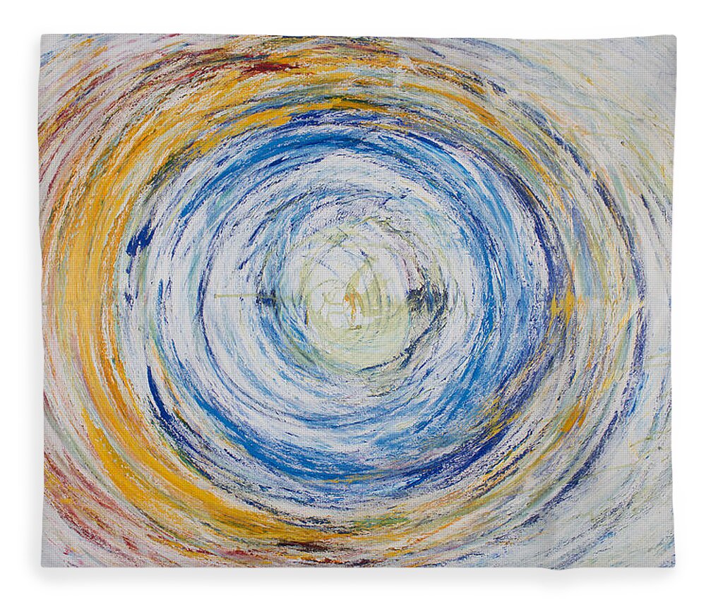 Derek Kaplan Art Fleece Blanket featuring the painting Opt.25.15 Tunnel of Hope by Derek Kaplan