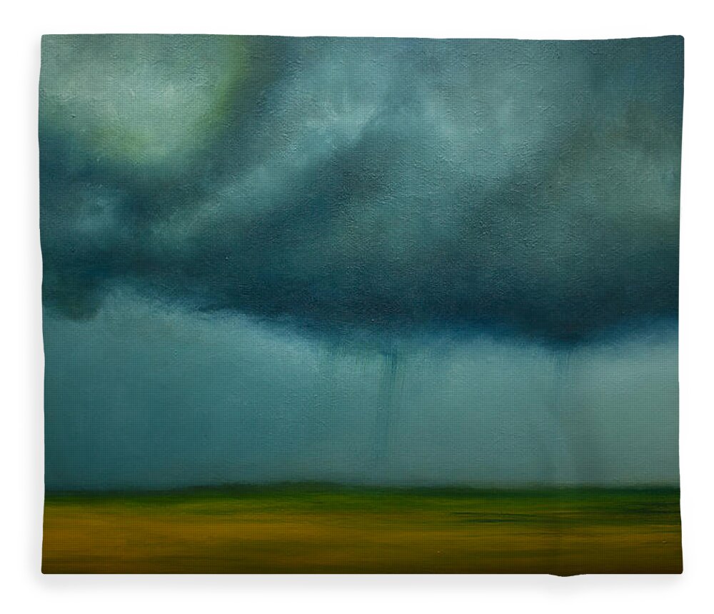 Derek Kaplan Art Storm Fleece Blanket featuring the painting Opt.97.15. Storm by Derek Kaplan