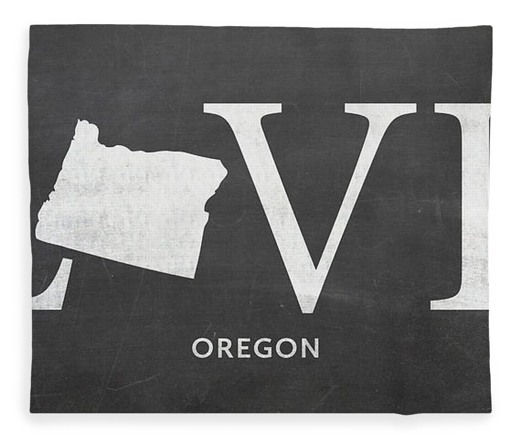 Oregon Fleece Blanket featuring the mixed media OR Love by Nancy Ingersoll