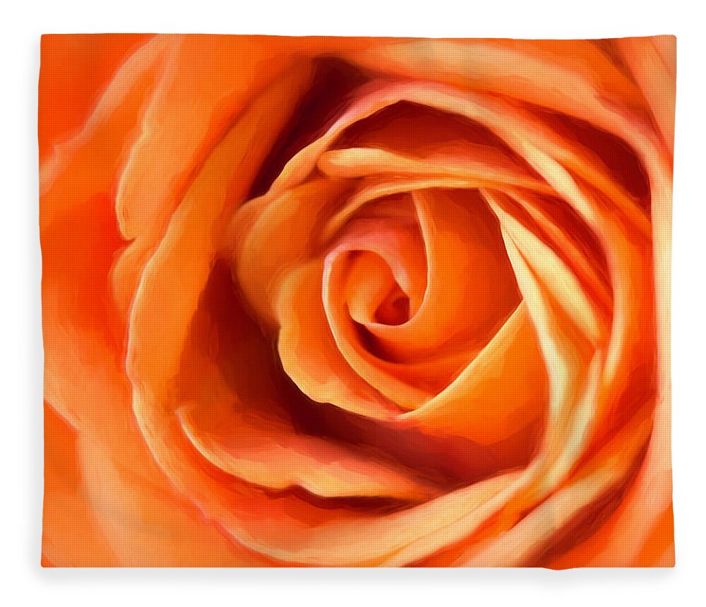 Rose Fleece Blanket featuring the photograph Orange Rose by Cindi Ressler