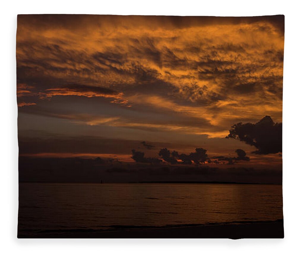Alabama Fleece Blanket featuring the photograph Orange Skies of Orange Beach, Alabama by James-Allen