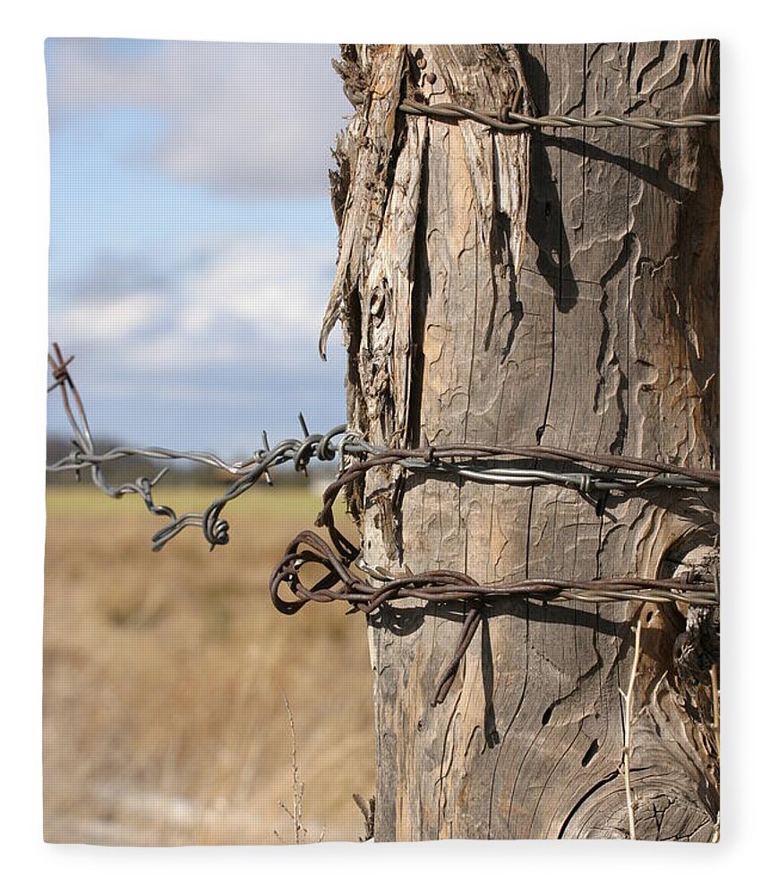 Post Fleece Blanket featuring the photograph Oregon Fence Post by Jeff Floyd CA