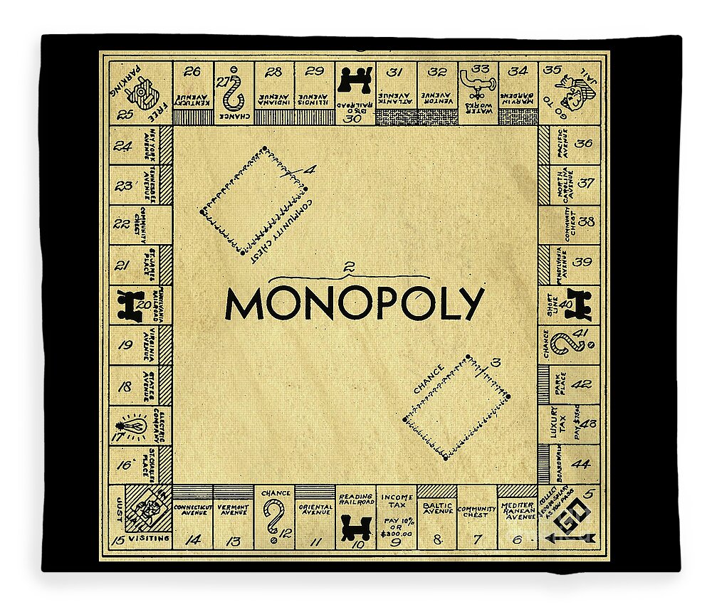 Original Patent For Monopoly Square Fleece by Fielding - Pixels