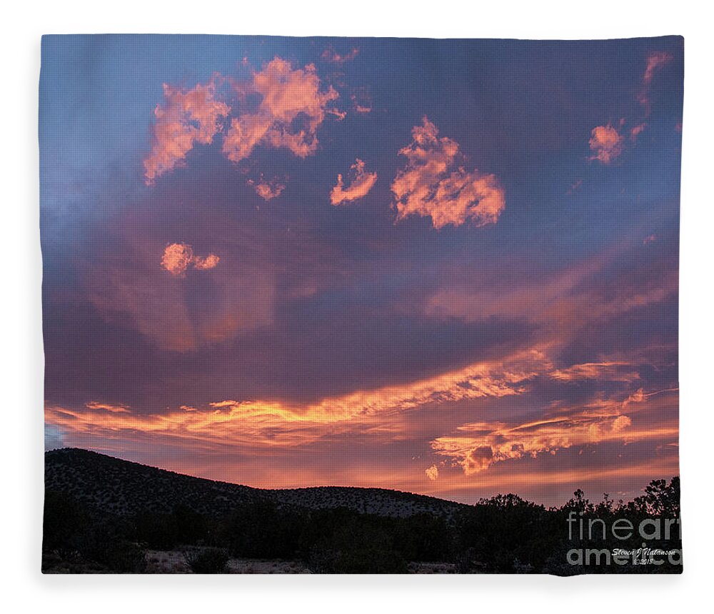 Natanson Fleece Blanket featuring the photograph Ortiz Sunset by Steven Natanson
