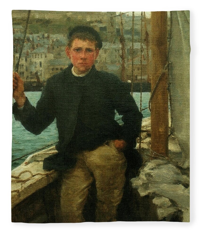Jack Fleece Blanket featuring the painting Our Jack by Henry Scott Tuke