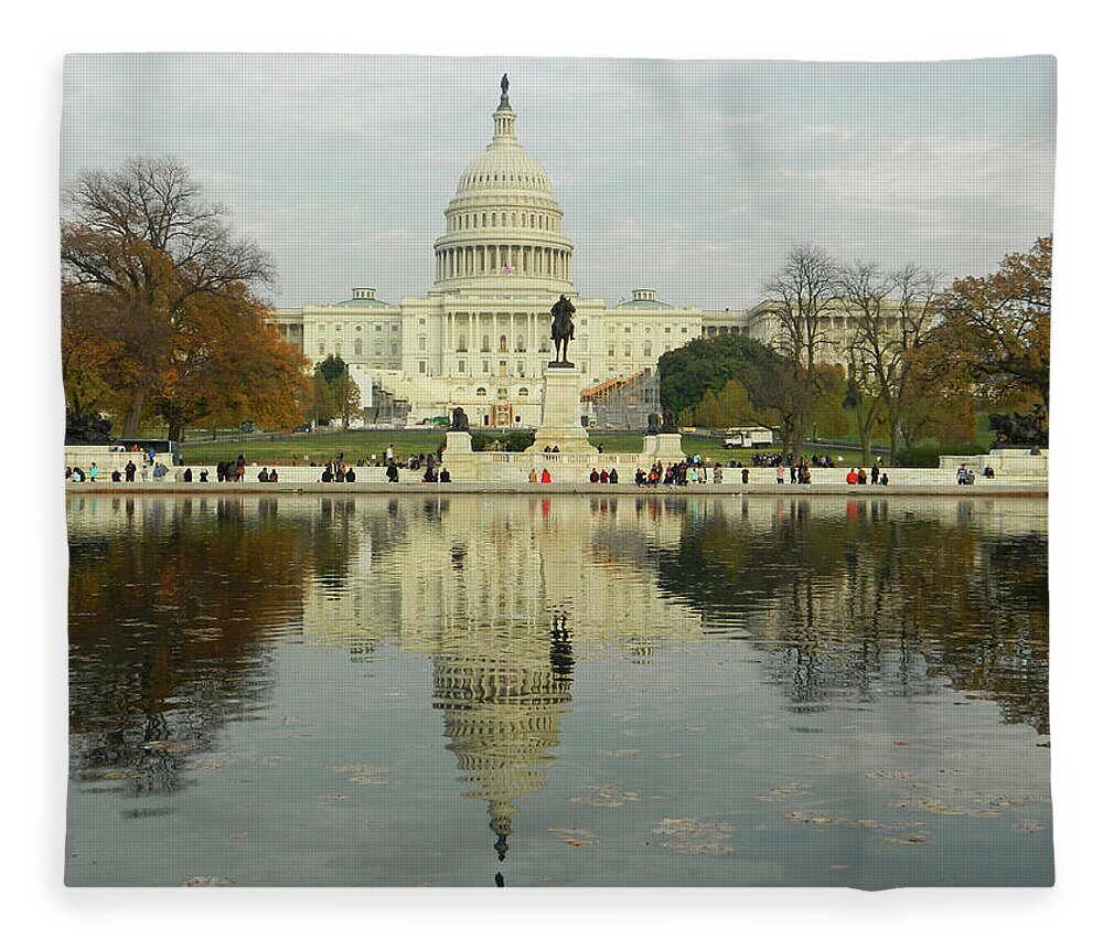 Our Nation's Capitol Fleece Blanket featuring the photograph Our Nation's Capitol by Emmy Vickers