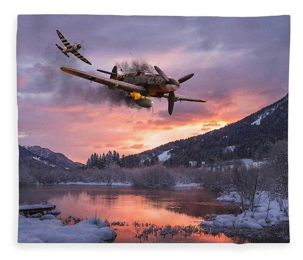 Wwii Fleece Blanket featuring the digital art Out of Luck by Mark Donoghue