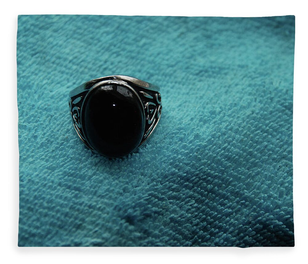 Black Jewel Fleece Blanket featuring the photograph Oval Ring by Ee Photography