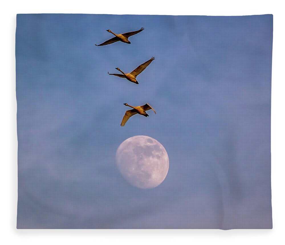 Oregon Fleece Blanket featuring the photograph Over the Moon by Marc Crumpler