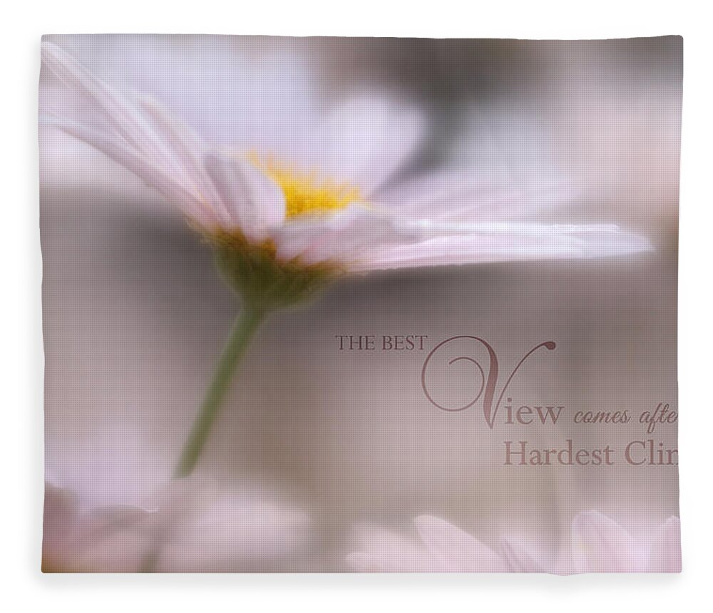 Fine Art Fleece Blanket featuring the photograph Over the Top with Message by Mary Buck