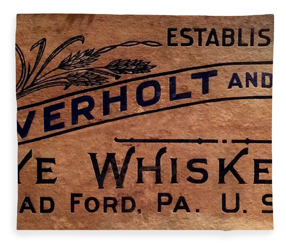 Overholt Rye Whiskey Sign Fleece Blanket featuring the photograph Overholt Rye Whiskey Sign by Jon Neidert