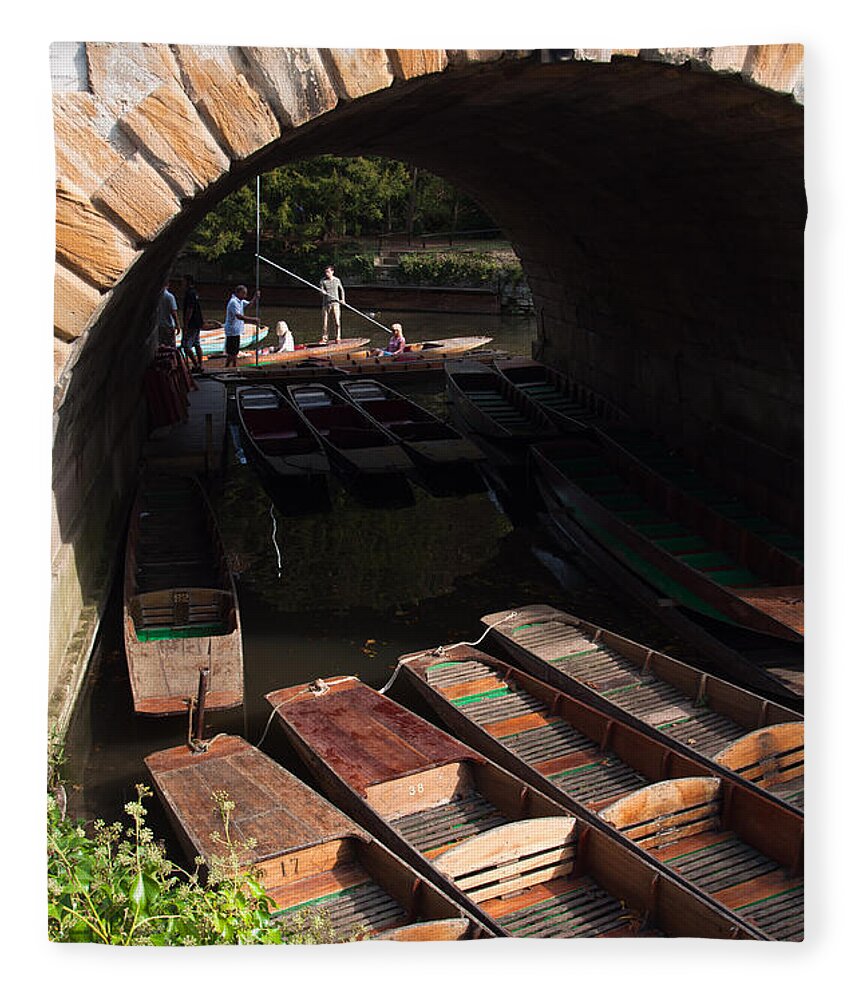 At Fleece Blanket featuring the photograph Oxford punts by Andrew Michael