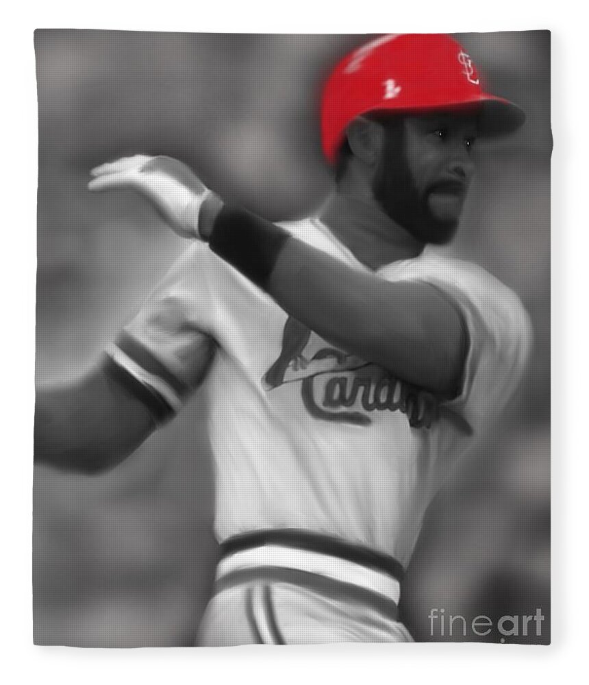 Ozzie Smith Fleece Blanket featuring the painting Ozzie Smith by Jack Bunds