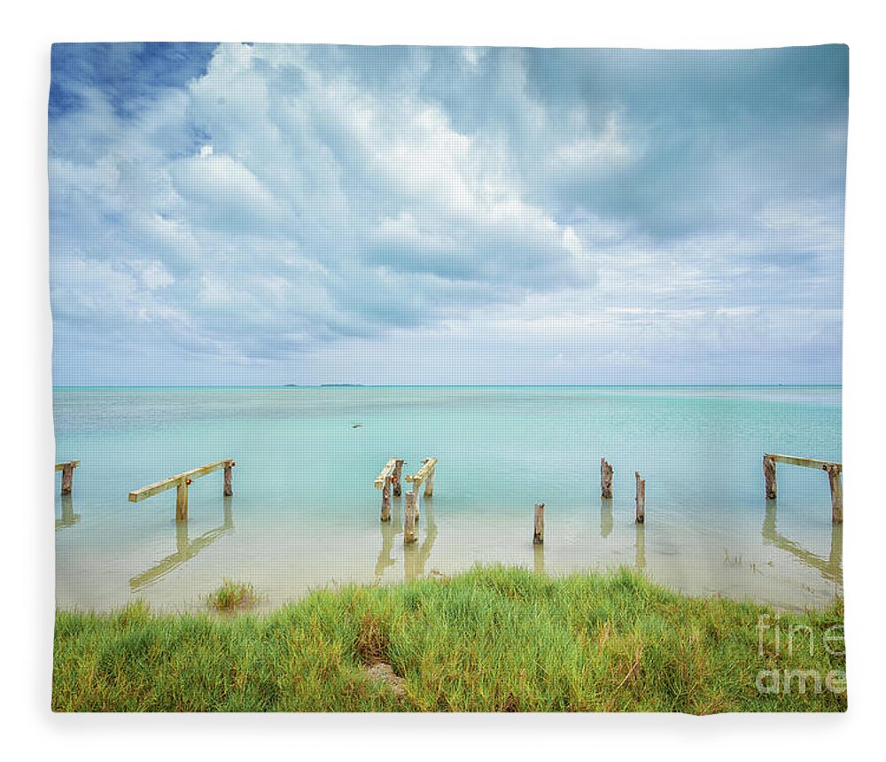 Ocean Fleece Blanket featuring the photograph Paddleboard Hitching Post by Becqi Sherman