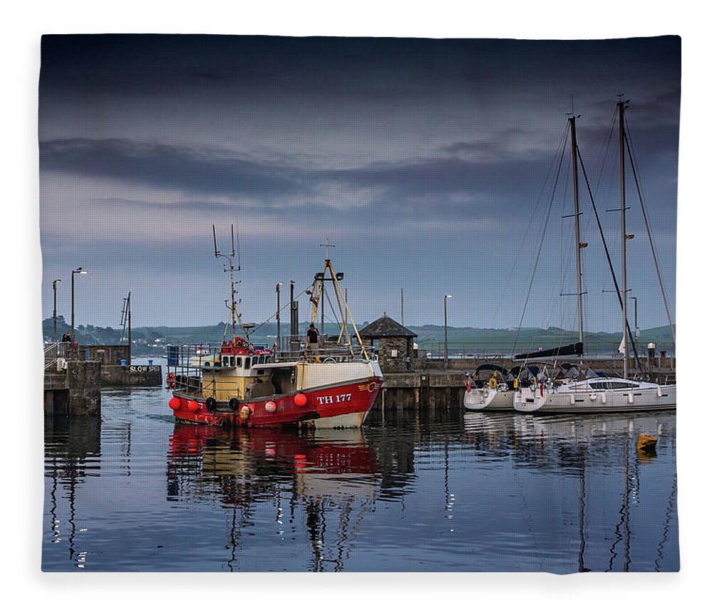 Padstow Fleece Blanket featuring the photograph Padstow Boats by Framing Places