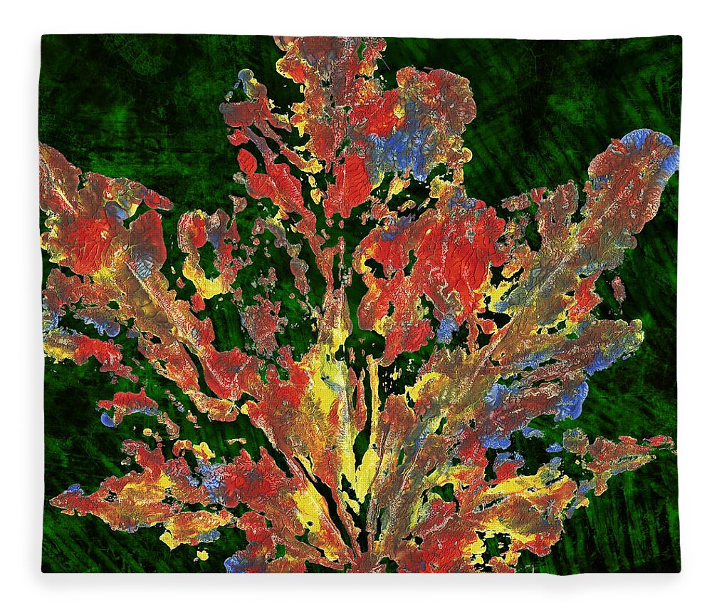 Autumn Fleece Blanket featuring the painting Painted Nature 1 by Sami Tiainen