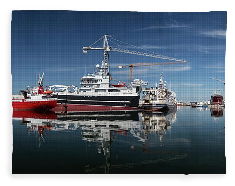 Skagen Fleece Blanket featuring the photograph Panorama of Skagen, Denmark by Sheila Smart Fine Art Photography