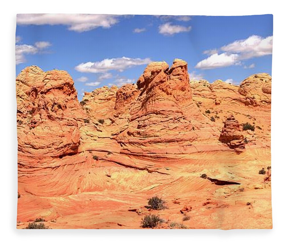 Vermilion Cliffs Panorama Fleece Blanket featuring the photograph Panoramic Desert Landscape Fantasyland by Adam Jewell