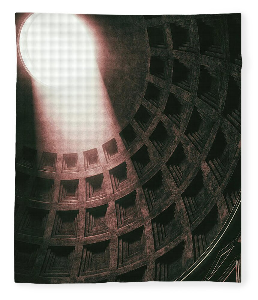 Pantheon Fleece Blanket featuring the photograph Pantheon Light by Lawrence Knutsson