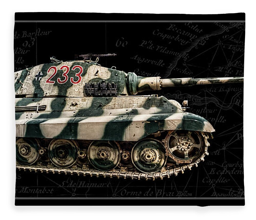 Panzer Vi Fleece Blanket featuring the photograph Panzer Tiger II Side BK BG by Weston Westmoreland