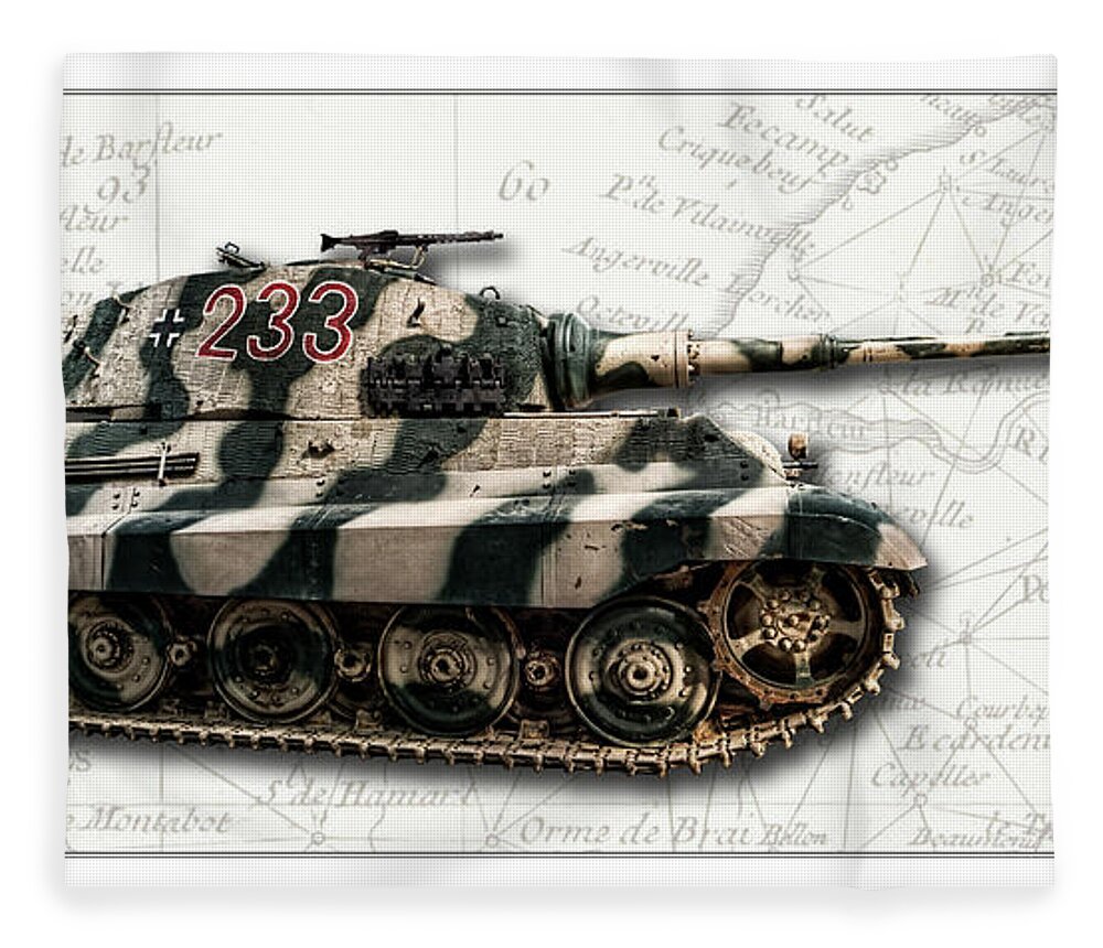 Panzer Vi Fleece Blanket featuring the photograph Panzer Tiger II Side W BG by Weston Westmoreland