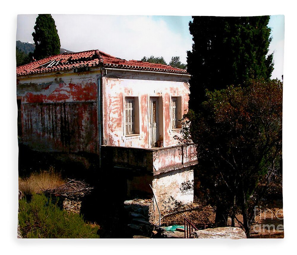 House. Home Fleece Blanket featuring the photograph Papou's Andros by Xine Segalas