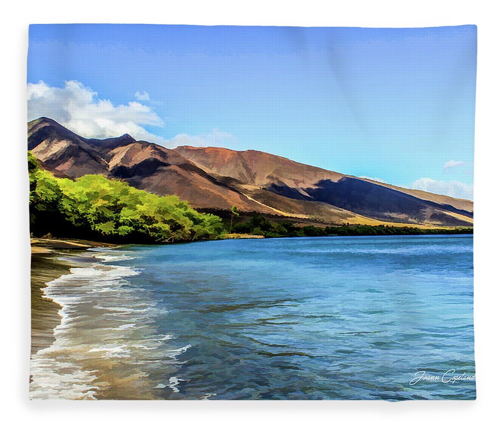 Maui Fleece Blanket featuring the photograph Paradise Beach by Joann Copeland-Paul