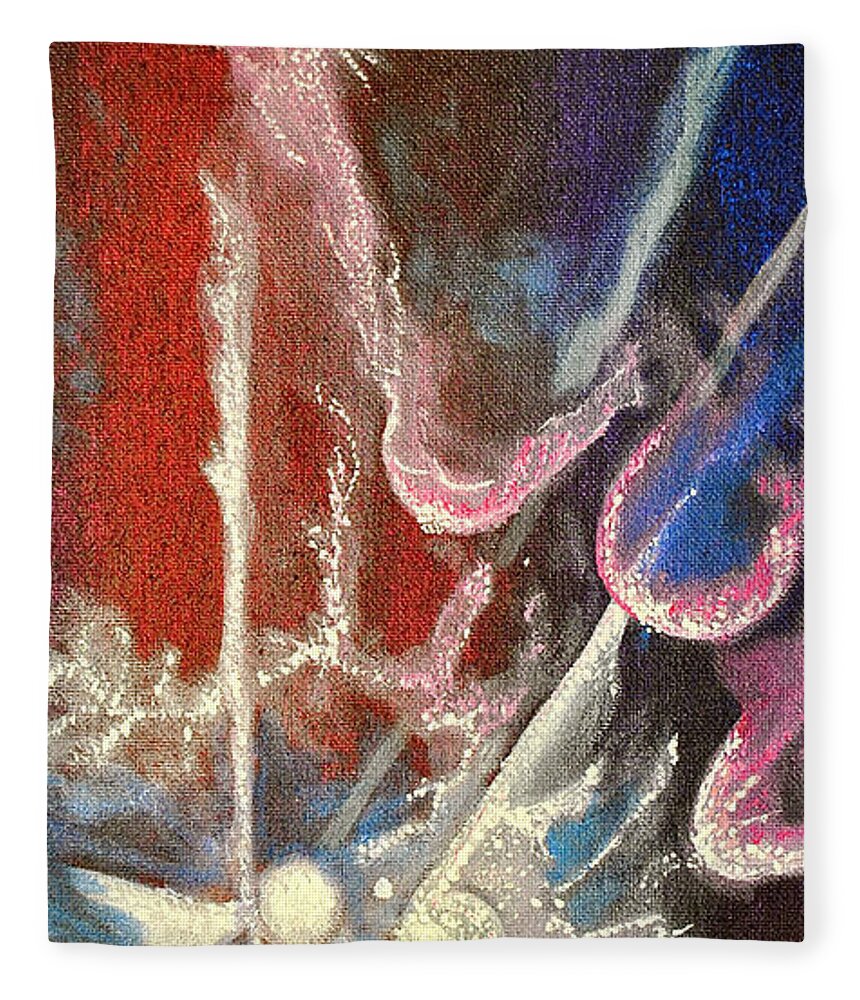 Night Lights Fleece Blanket featuring the painting Party Night by Patricia Arroyo