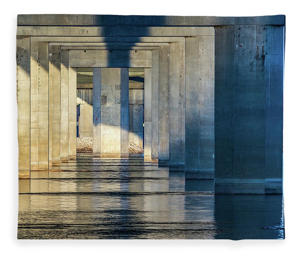 Clark Bridge Fleece Blanket featuring the photograph Passages by Holly Ross
