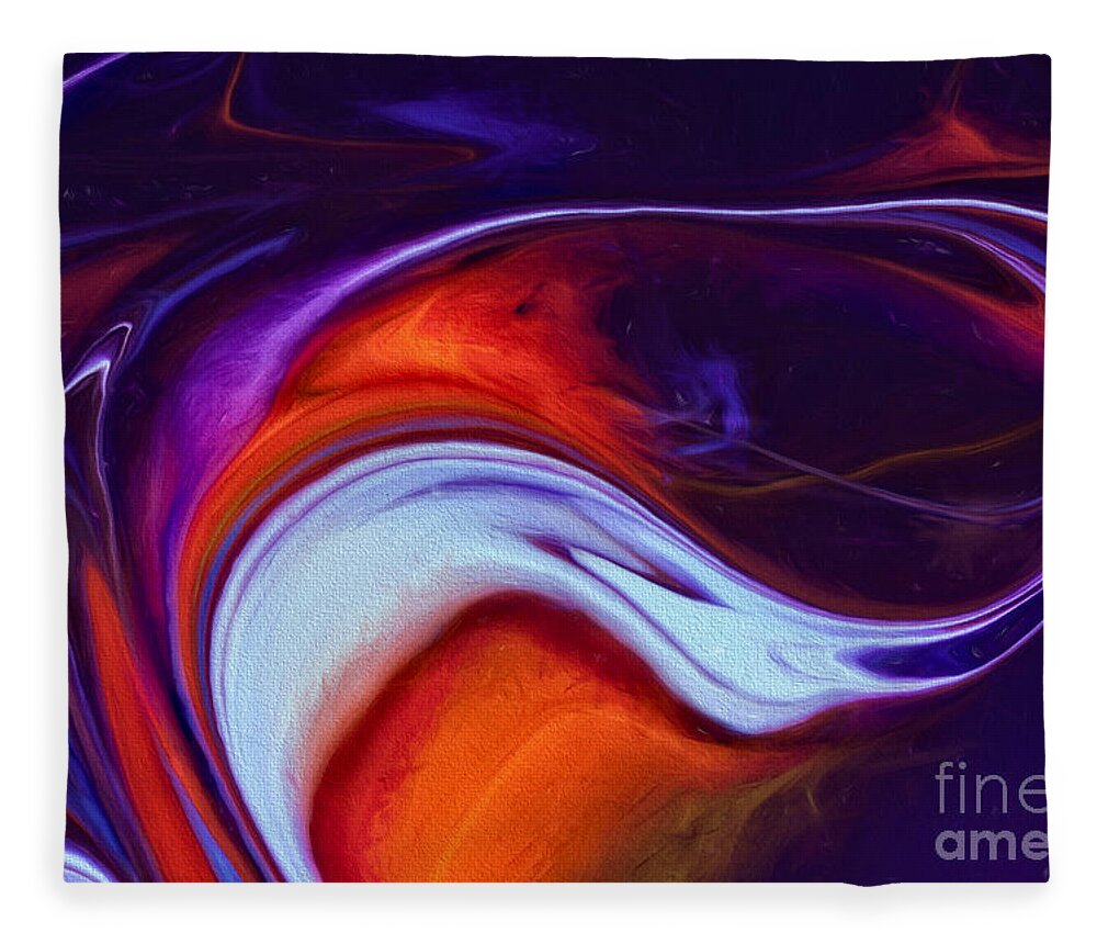 Abstract Fleece Blanket featuring the painting Passing By by Patti Schulze