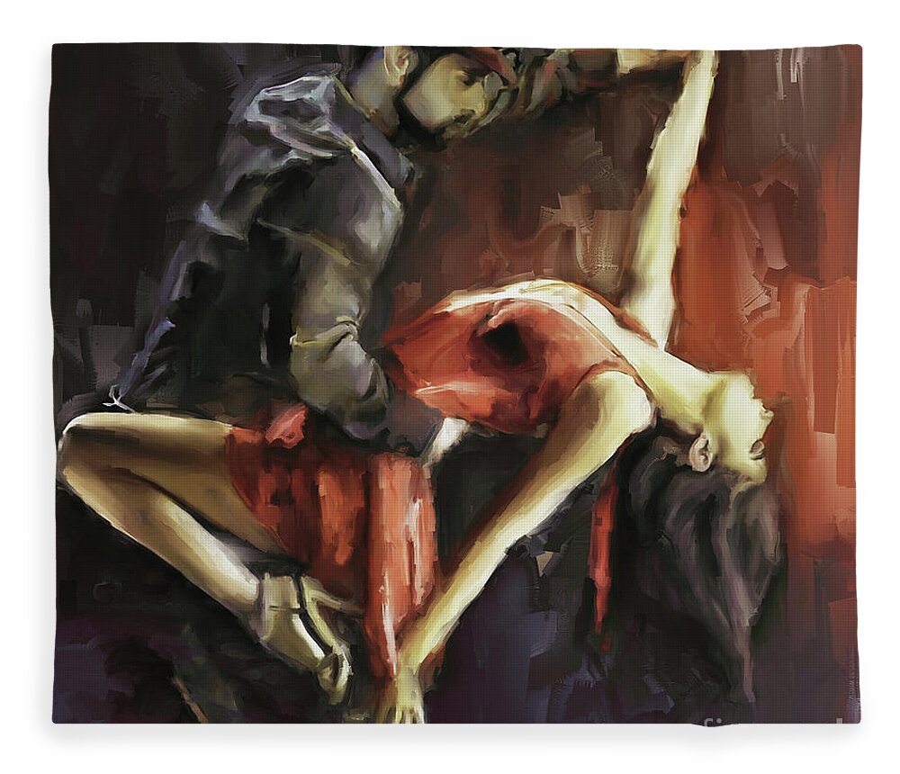 Dance Fleece Blanket featuring the painting Passionate by Gull G